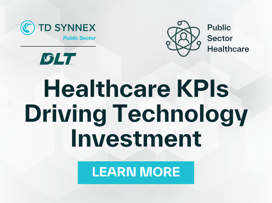 Text reads: Healthcare KPIs Driving Technology Investment. CTA: Learn More.